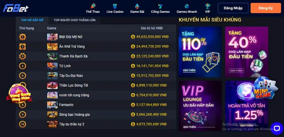 Giao diện đặt cược đá gà trực tuyến tại win777 khuyến mãi